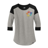 New Era® Ladies Heritage Blend 3/4-Sleeve Baseball Raglan Tee Embroidery - Mato & Hash