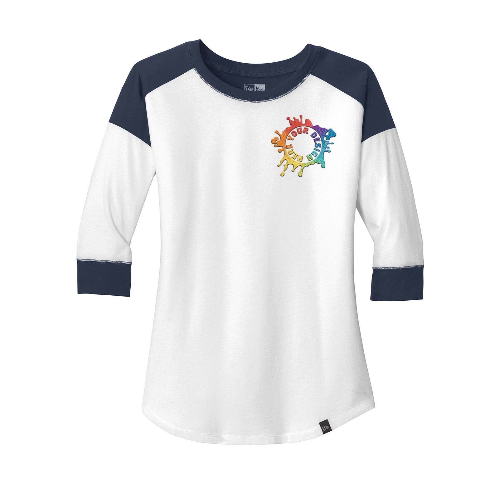 New Era® Ladies Heritage Blend 3/4-Sleeve Baseball Raglan Tee Embroidery - Mato & Hash