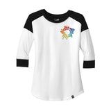 New Era® Ladies Heritage Blend 3/4-Sleeve Baseball Raglan Tee Embroidery - Mato & Hash