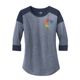 New Era® Ladies Heritage Blend 3/4-Sleeve Baseball Raglan Tee Embroidery - Mato & Hash