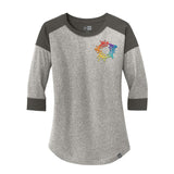 New Era® Ladies Heritage Blend 3/4-Sleeve Baseball Raglan Tee Embroidery - Mato & Hash