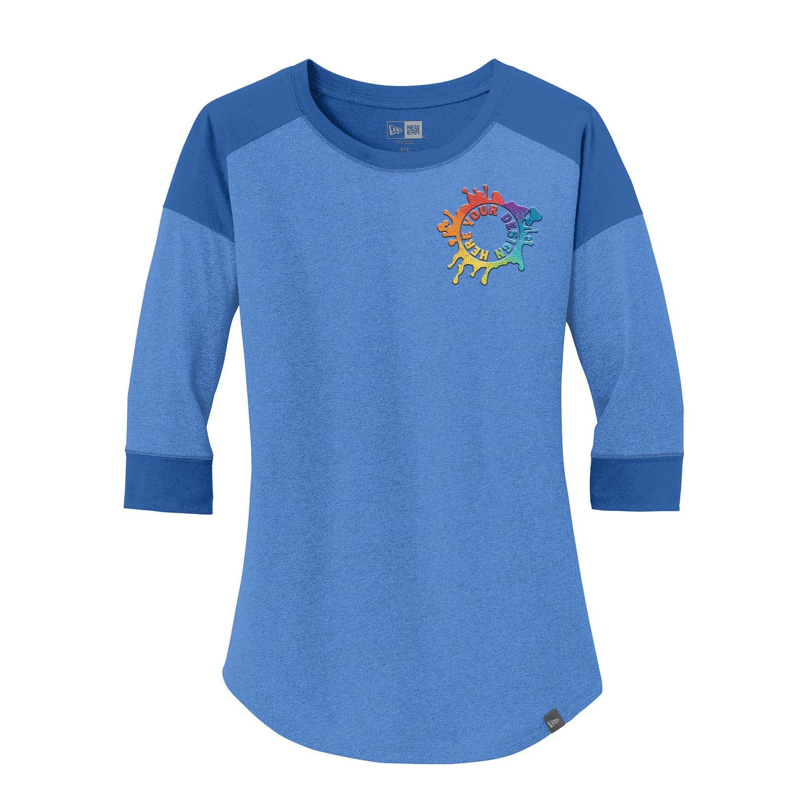 New Era® Ladies Heritage Blend 3/4-Sleeve Baseball Raglan Tee Embroidery - Mato & Hash