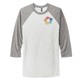 Next Level Unisex Tri Blend 3/4 Sleeve Raglan Tee Embroidery - Mato & Hash