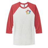 Next Level Unisex Tri Blend 3/4 Sleeve Raglan Tee Embroidery - Mato & Hash