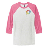 Next Level Unisex Tri Blend 3/4 Sleeve Raglan Tee Embroidery - Mato & Hash