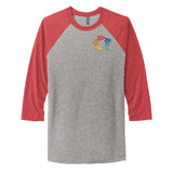Next Level Unisex Tri Blend 3/4 Sleeve Raglan Tee Embroidery - Mato & Hash