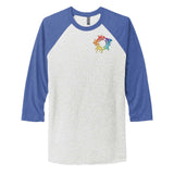 Next Level Unisex Tri Blend 3/4 Sleeve Raglan Tee Embroidery - Mato & Hash