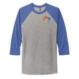 Next Level Unisex Tri Blend 3/4 Sleeve Raglan Tee Embroidery - Mato & Hash