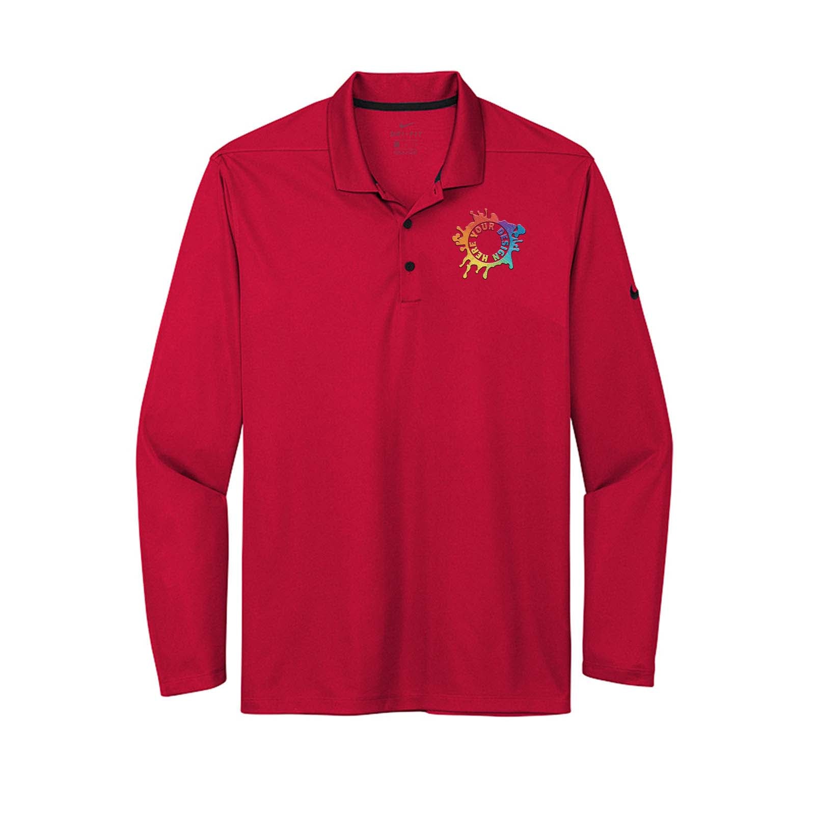 Nike Men's Dri-Fit Micro Piqué 2.0 100% Polyester Long Sleeve Polo T-Shirt Embroidery - Mato & Hash
