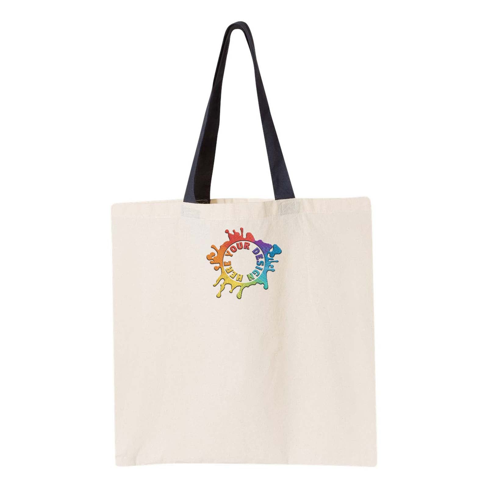 OAD Contrast-Color Handle Tote Embroidery - Mato & Hash