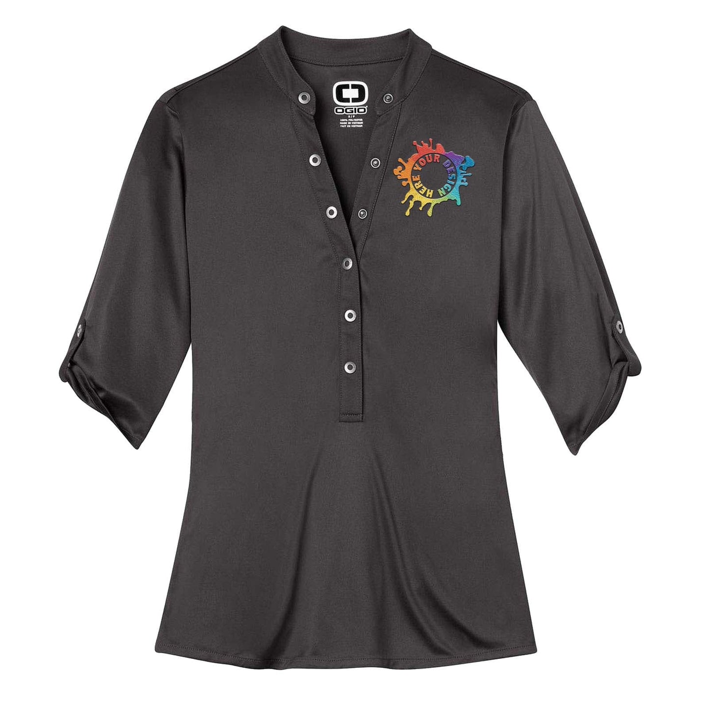 OGIO® - Crush Henley Embroidery - Mato & Hash
