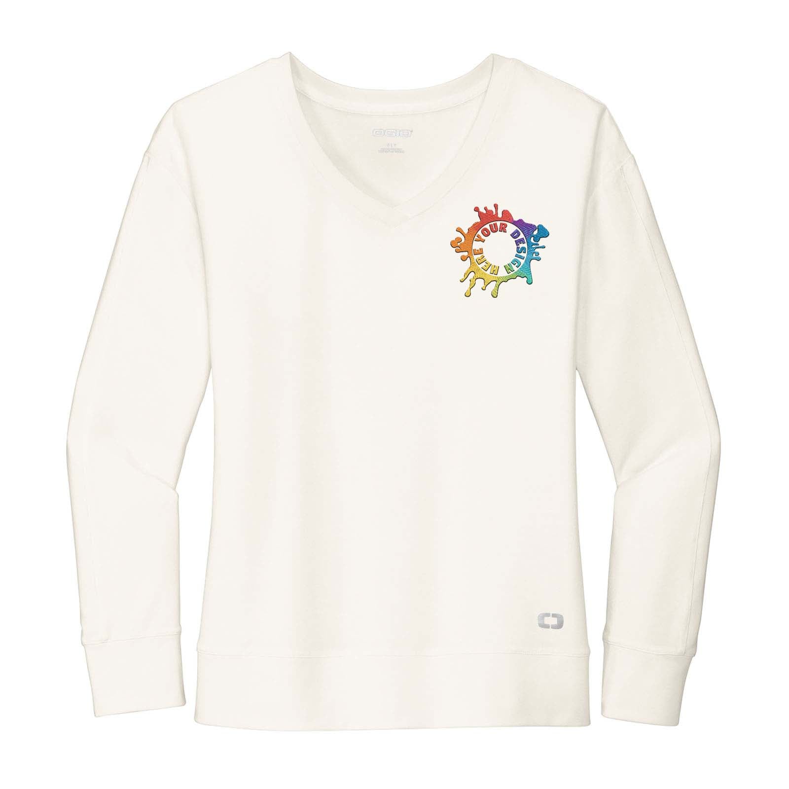 OGIO® Ladies Luuma Flex Long Sleeve V-Neck Custom Embroidery - Mato & Hash
