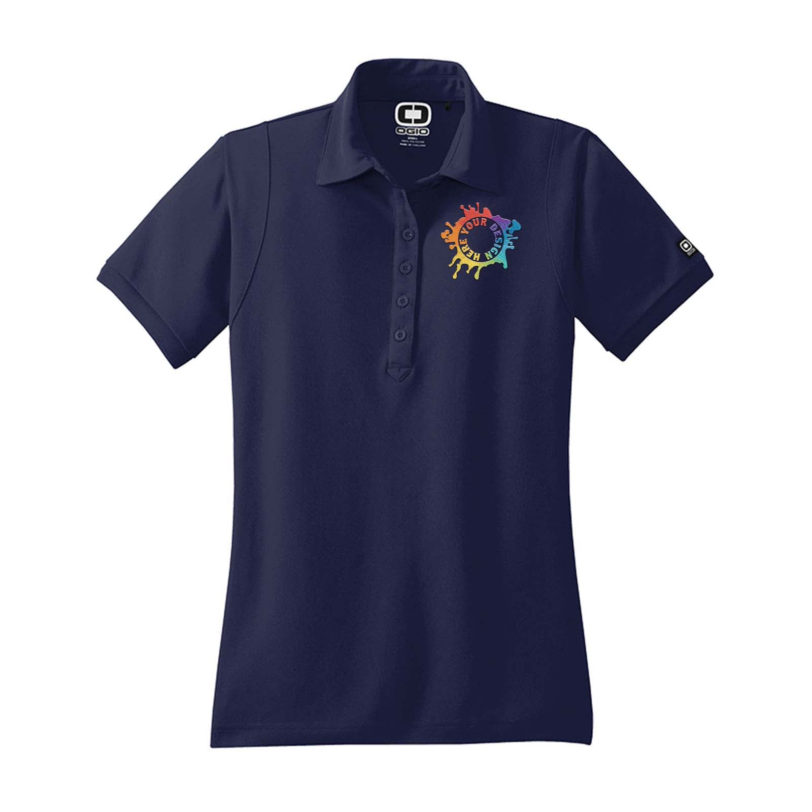 Ogio Women's 100% Polyester Jewel Polo T-Shirt Embroidery - Mato & Hash