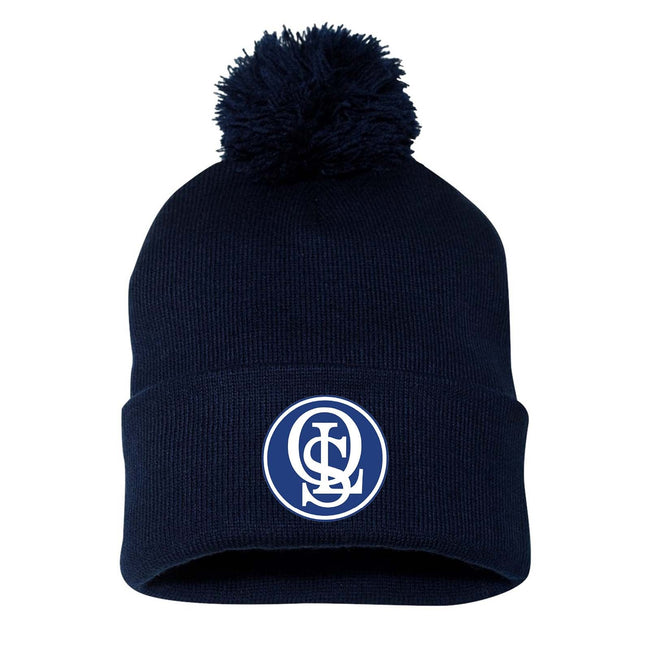 OLS Circle Emblem Sportsman Pom-Pom 12" Knit Beanie