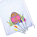 Polka Dot Easter Egg Custom Name Color in Cotton Drawstring Bag - Mato & Hash