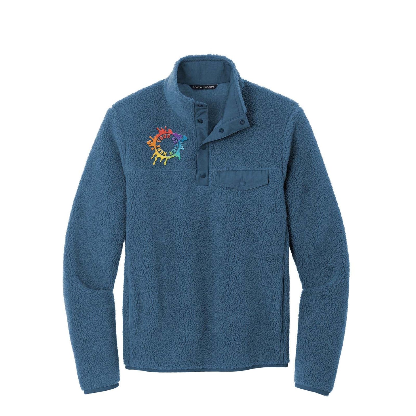 Port Authority® Camp Fleece Snap Pullover Embroidery - Mato & Hash