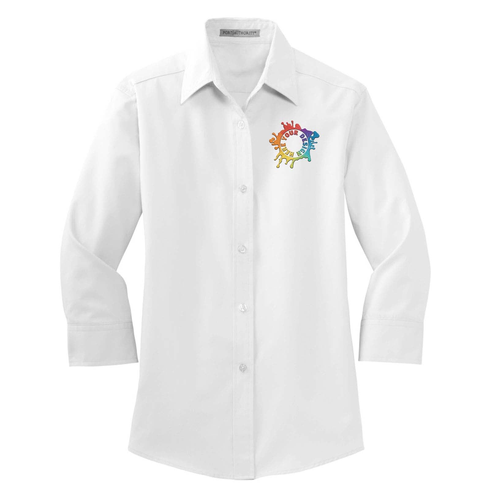 Port Authority® Ladies 3/4-Sleeve Easy Care Shirt Embroidery - Mato & Hash