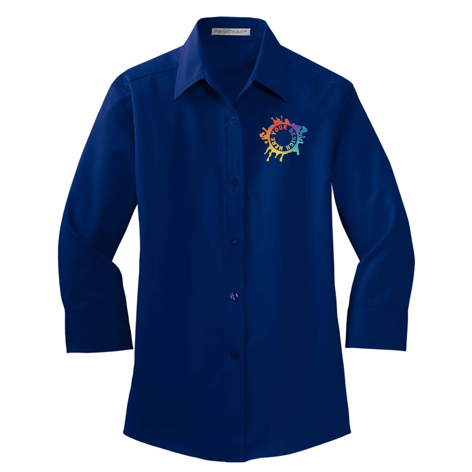 Port Authority® Ladies 3/4-Sleeve Easy Care Shirt Embroidery - Mato & Hash