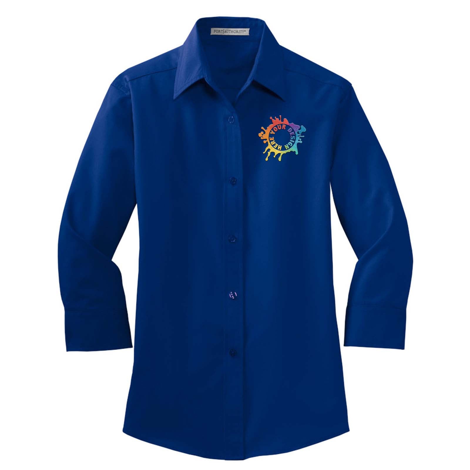 Port Authority® Ladies 3/4-Sleeve Easy Care Shirt Embroidery - Mato & Hash