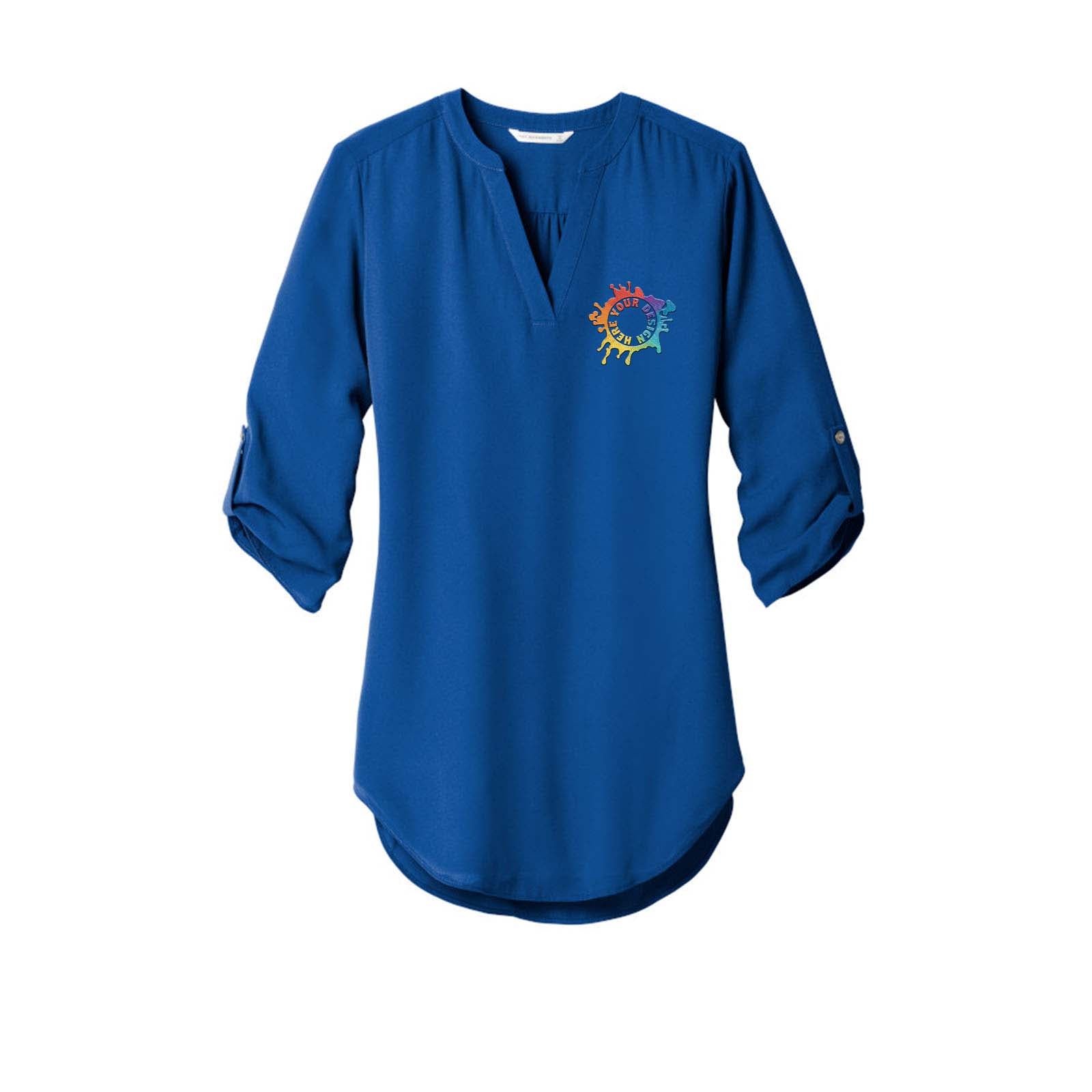 Port Authority ® Ladies 3/4-Sleeve Tunic Blouse Embroidery - Mato & Hash