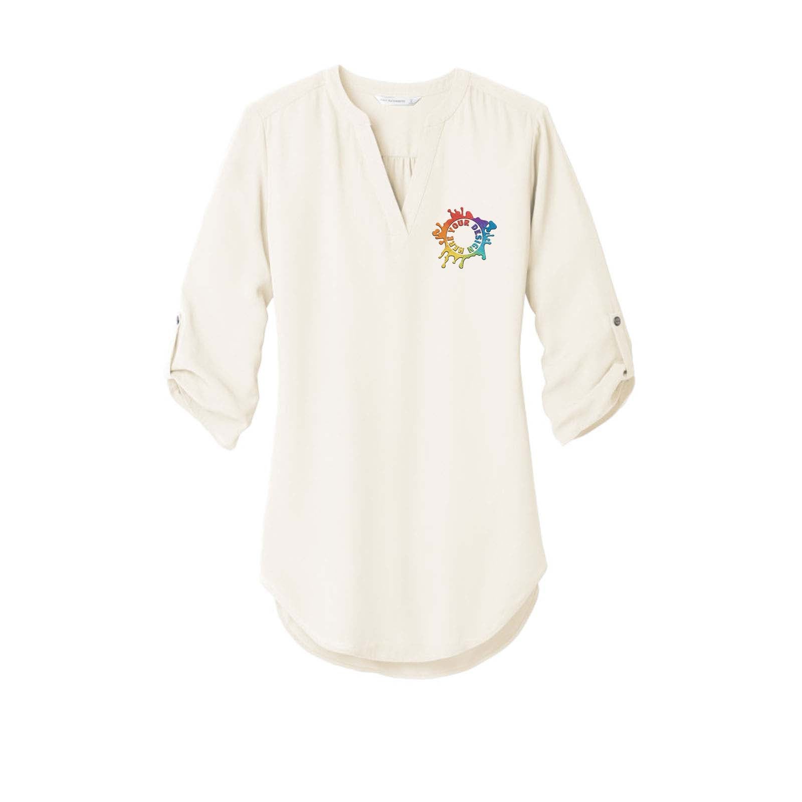 Port Authority ® Ladies 3/4-Sleeve Tunic Blouse Embroidery - Mato & Hash