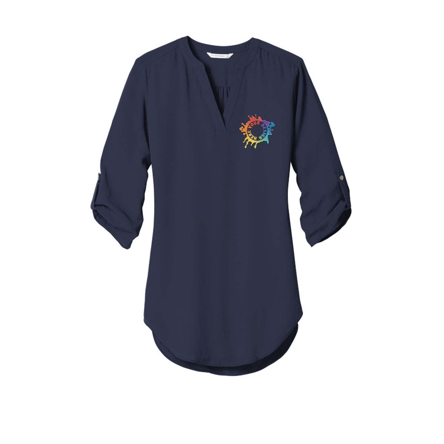 Port Authority ® Ladies 3/4-Sleeve Tunic Blouse Embroidery - Mato & Hash
