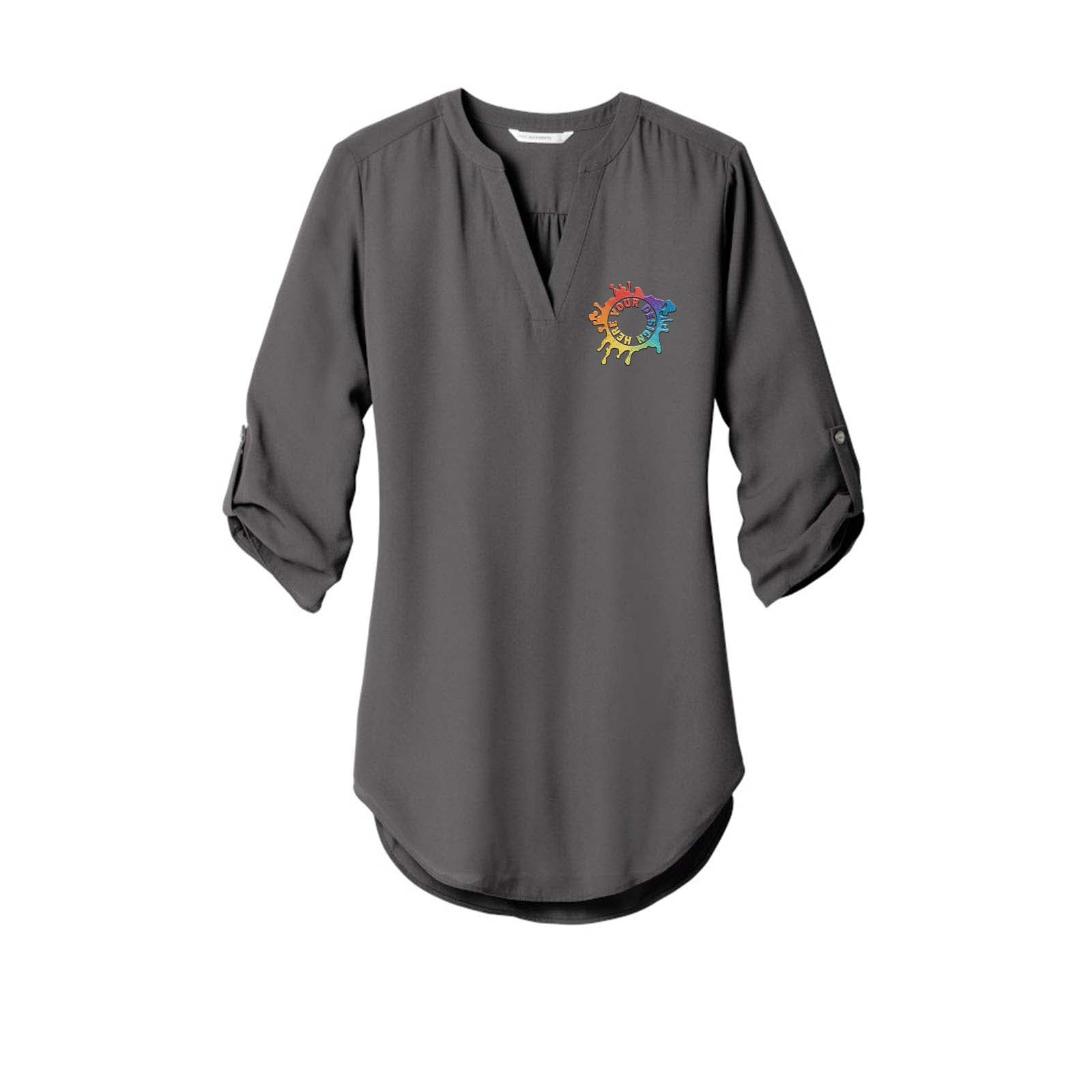 Port Authority ® Ladies 3/4-Sleeve Tunic Blouse Embroidery - Mato & Hash
