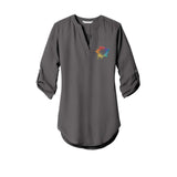 Port Authority ® Ladies 3/4-Sleeve Tunic Blouse Embroidery - Mato & Hash