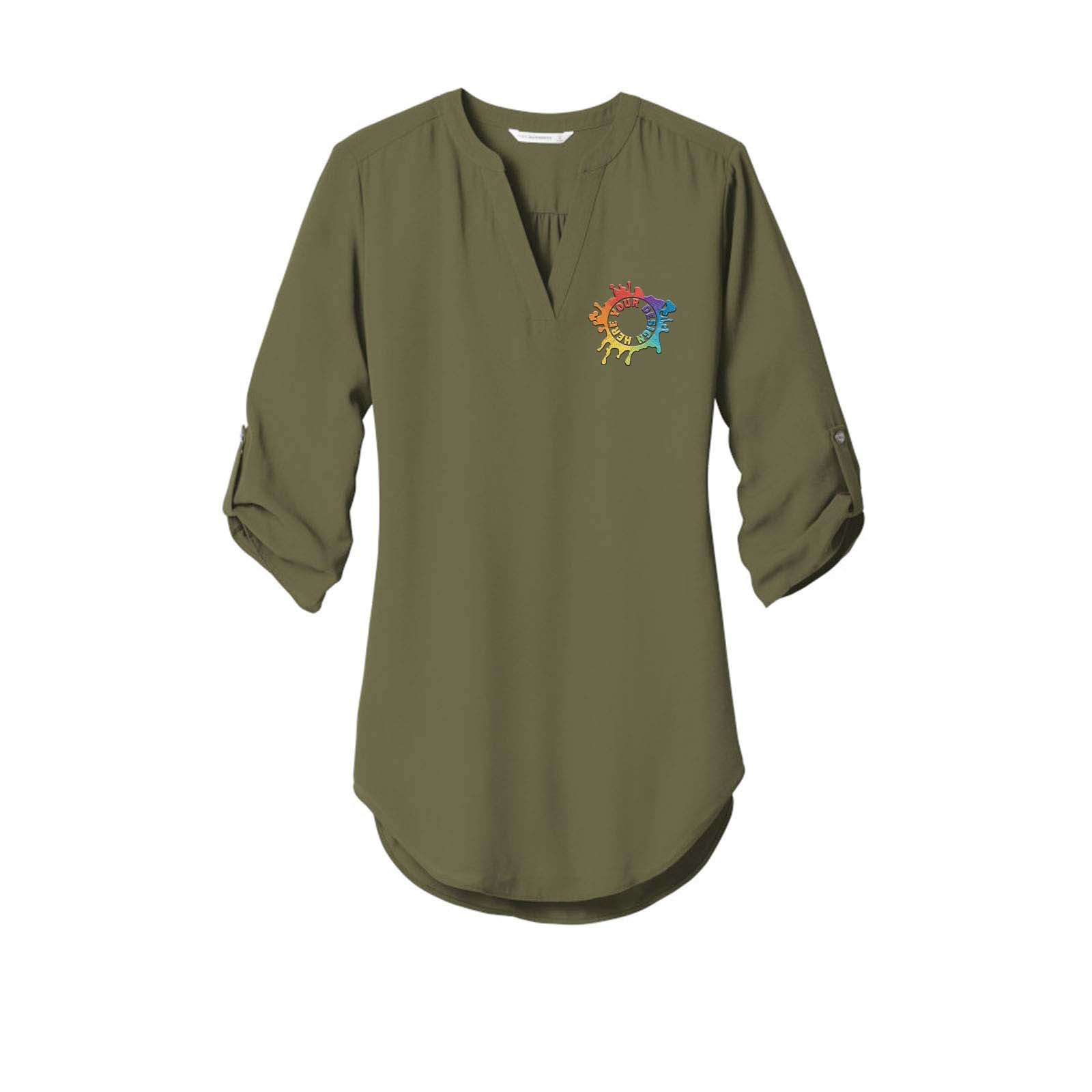 Port Authority ® Ladies 3/4-Sleeve Tunic Blouse Embroidery - Mato & Hash