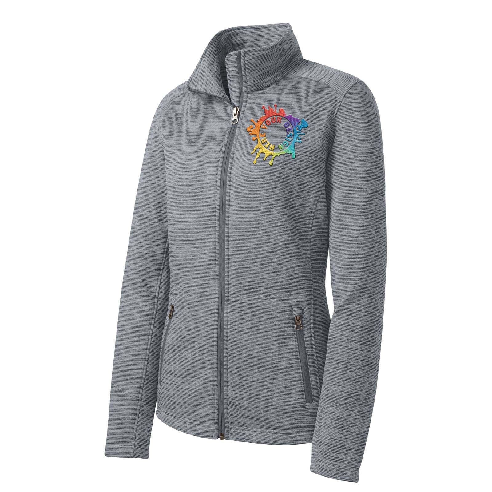 Port Authority® Ladies Digi Stripe Fleece Jacket Embroidery - Mato & Hash