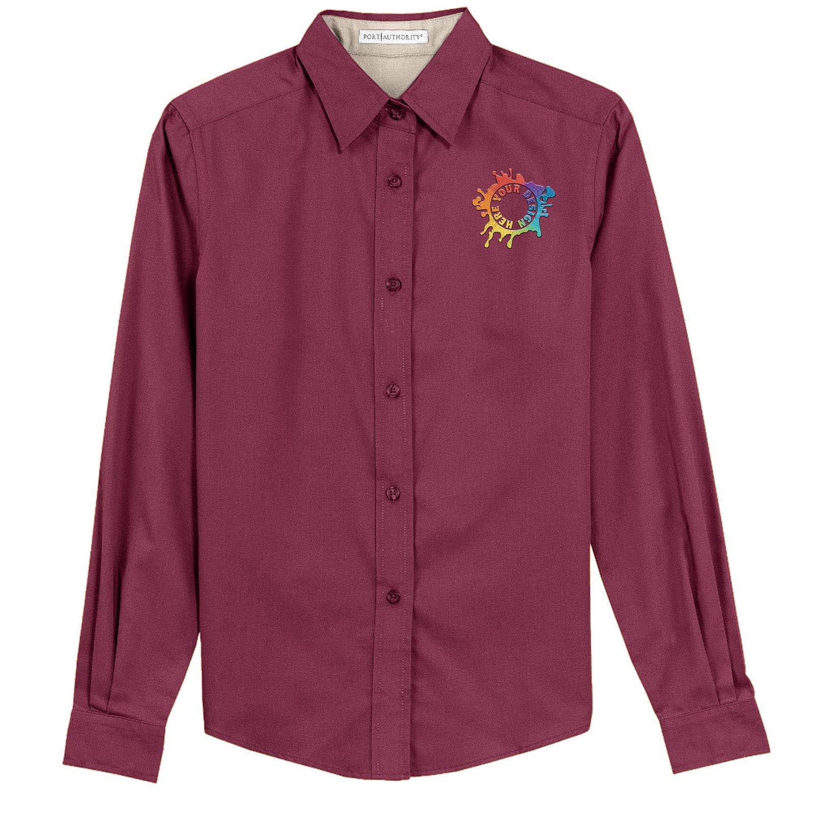Port Authority® Ladies Long Sleeve Easy Care Shirt Embroidery - Mato & Hash