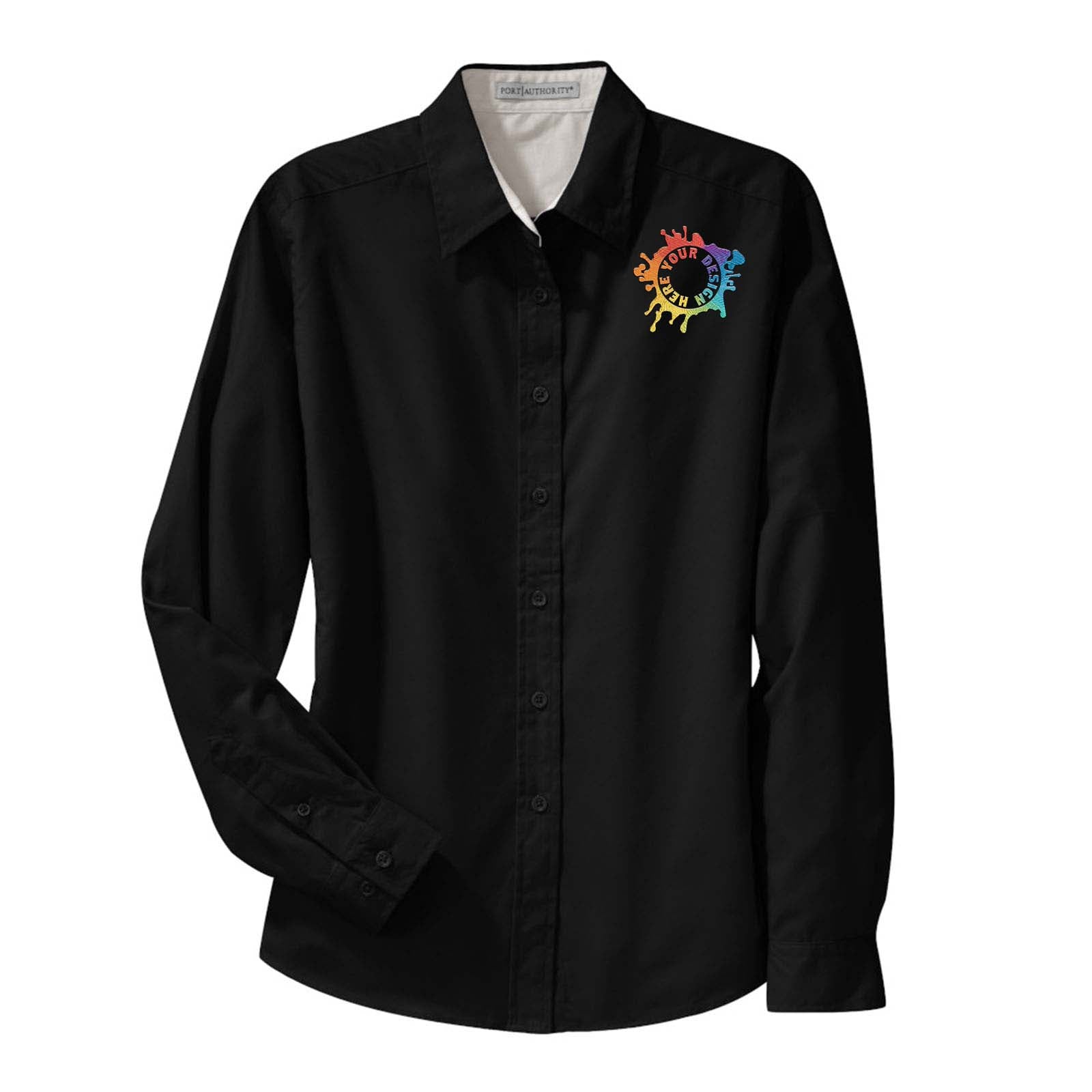 Port Authority® Ladies Long Sleeve Easy Care Shirt Embroidery - Mato & Hash