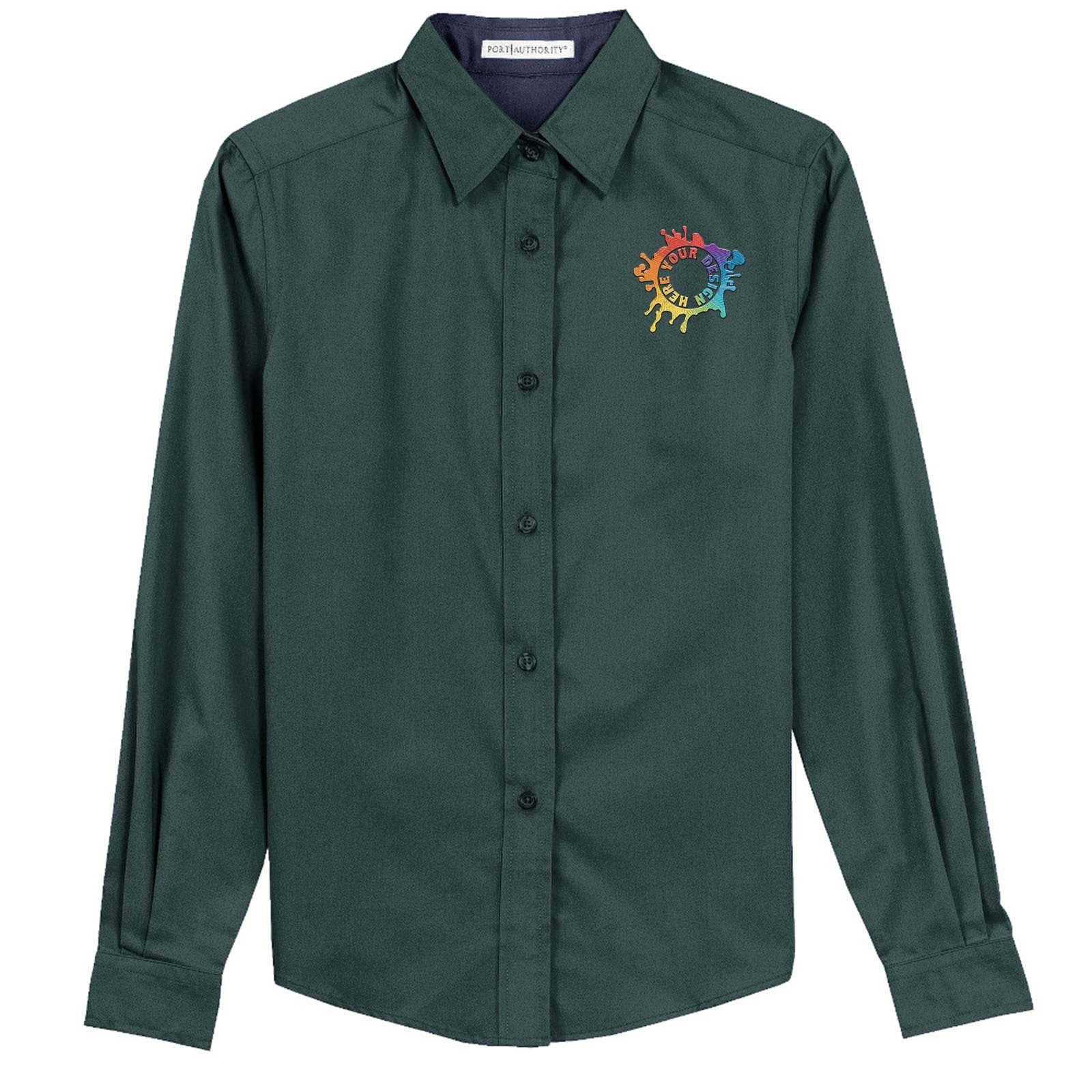 Port Authority® Ladies Long Sleeve Easy Care Shirt Embroidery - Mato & Hash