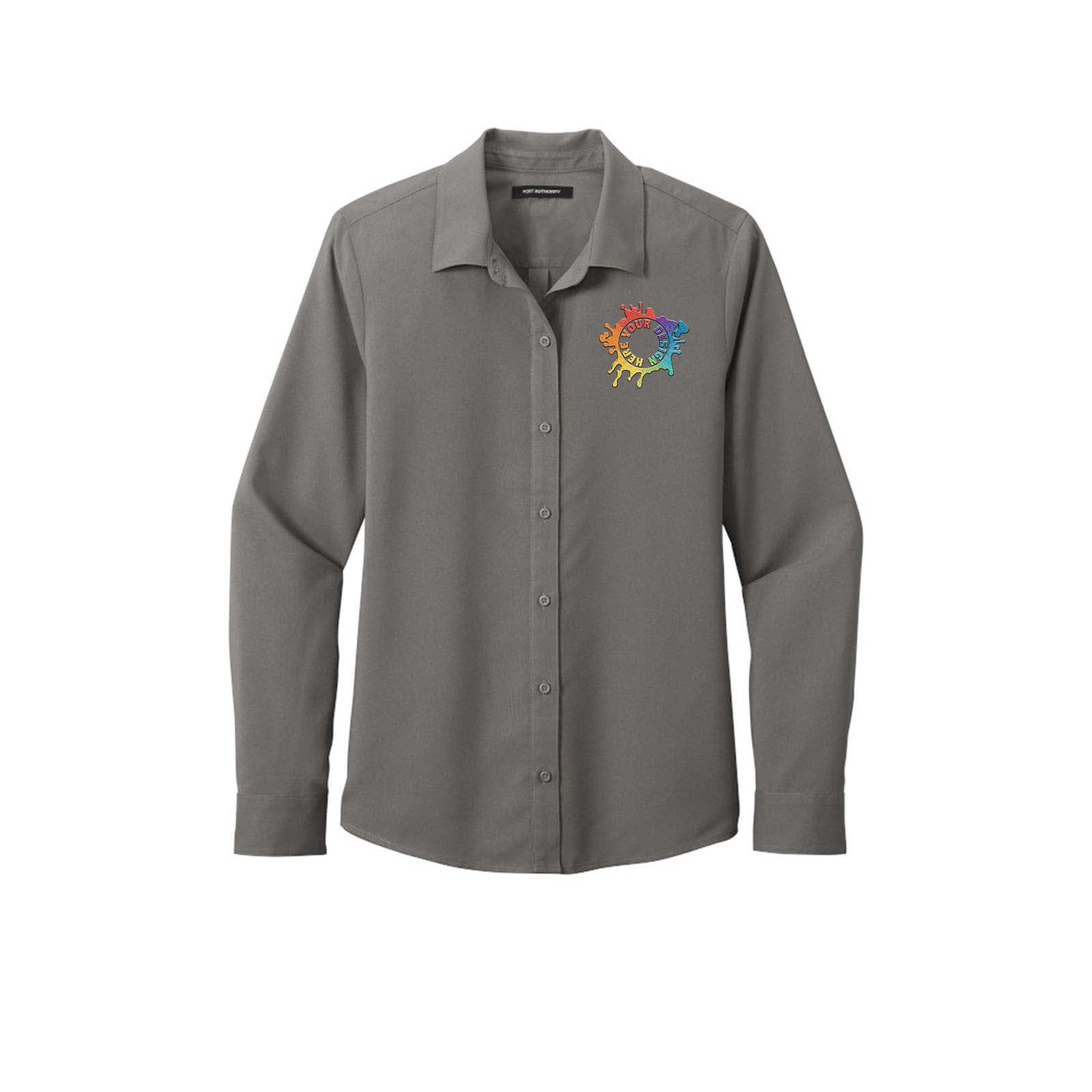 Port Authority ® Ladies Long Sleeve Performance Staff Shirt Embroidery - Mato & Hash
