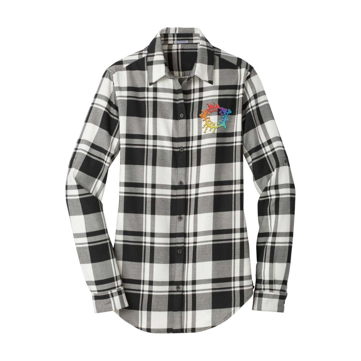 Port Authority® Ladies Plaid Flannel Tunic Embroidery - Mato & Hash