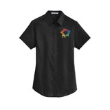 Port Authority® Ladies Short Sleeve SuperPro™ Twill Shirt Embroidery