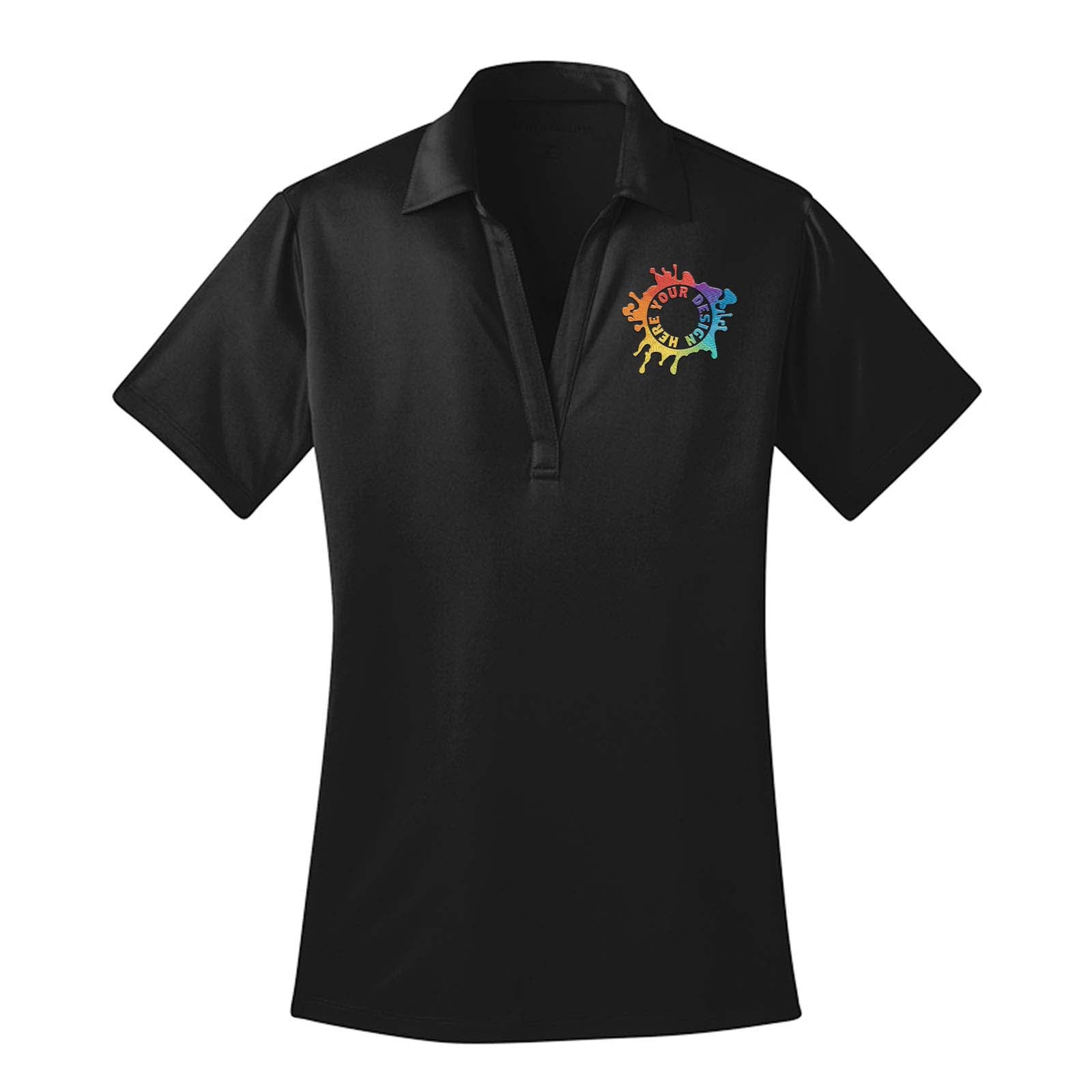 Port Authority Ladies Silk Touch 100% Polyester Performance Polo T-Shirt Embroidery - Mato & Hash