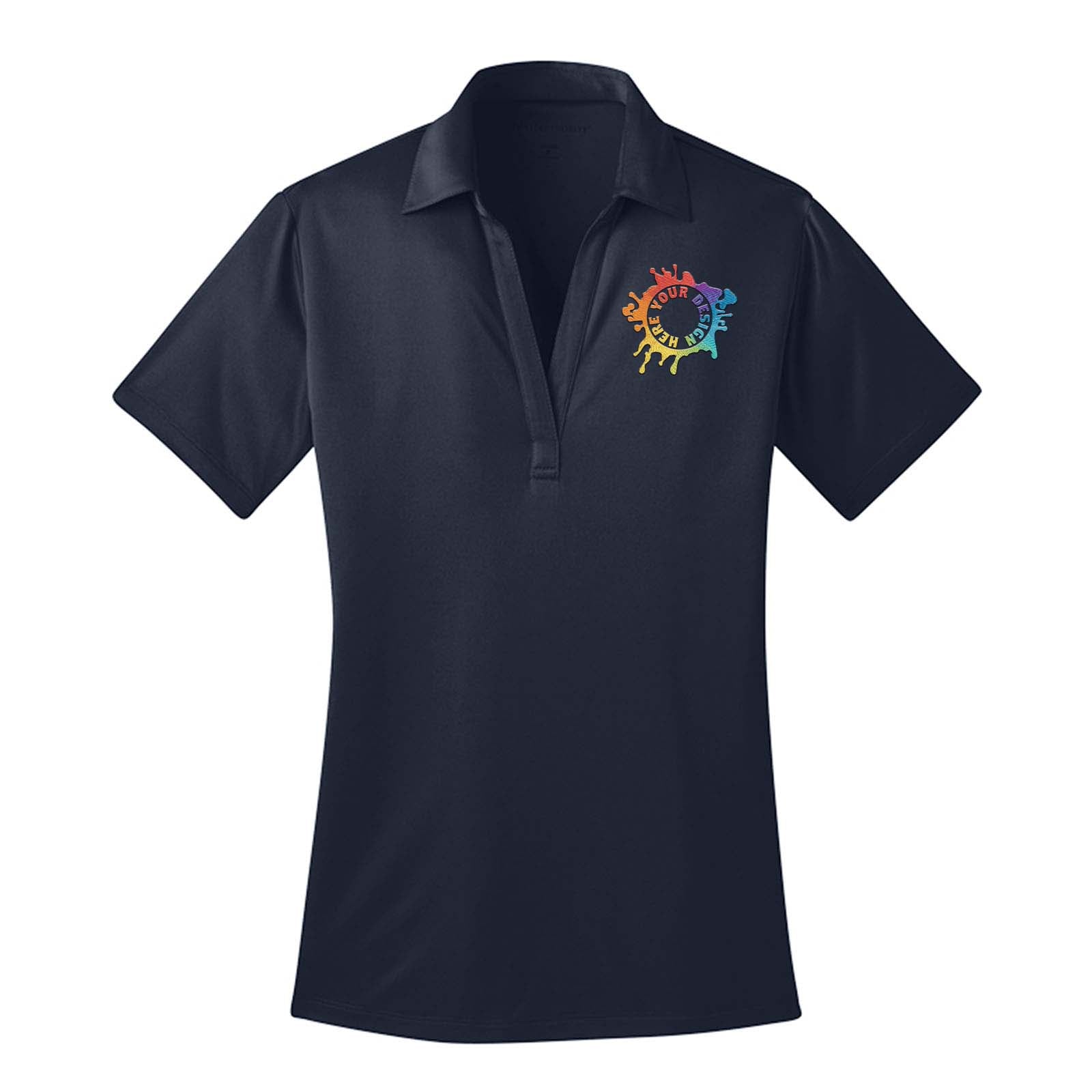 Port Authority Ladies Silk Touch 100% Polyester Performance Polo T-Shirt Embroidery - Mato & Hash