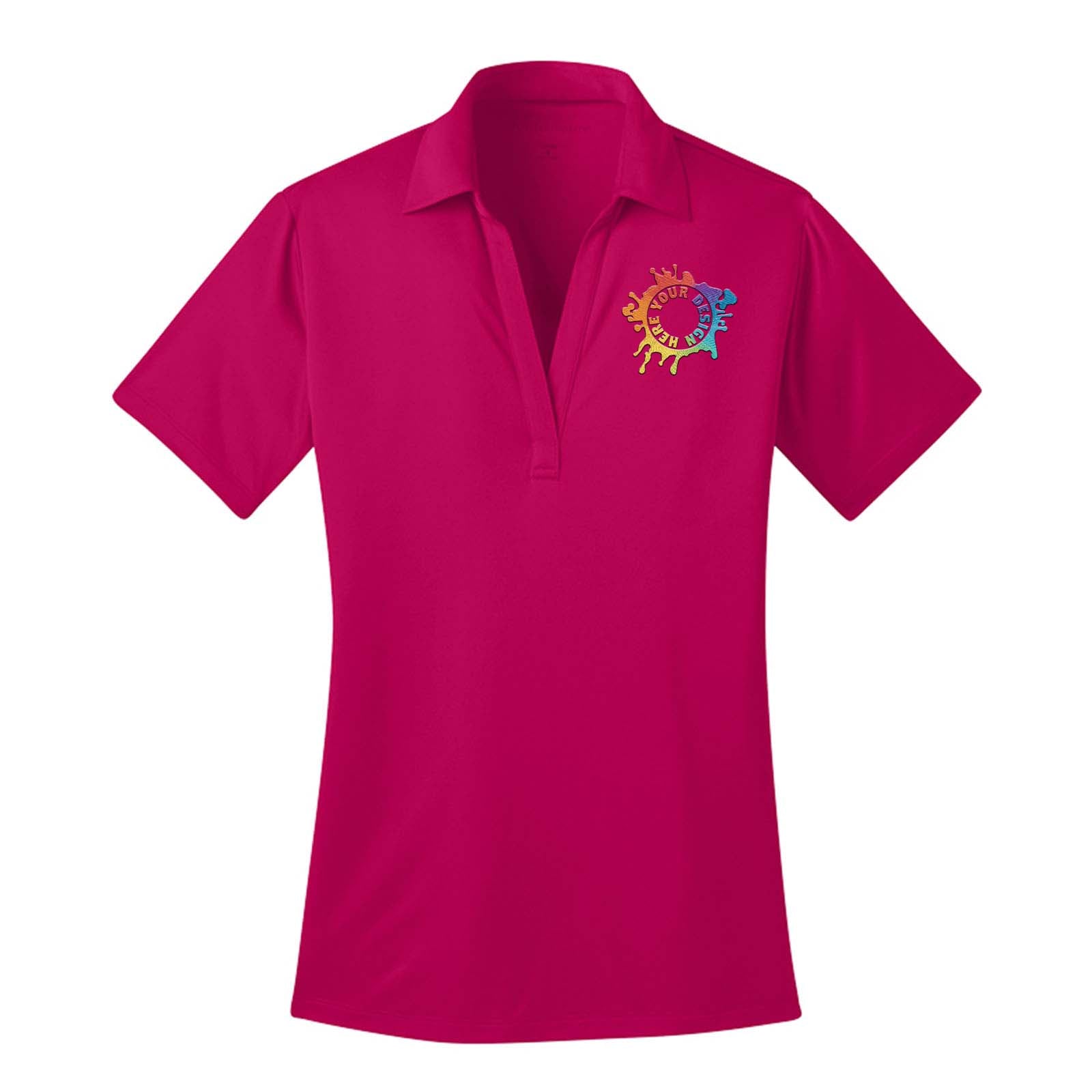 Port Authority Ladies Silk Touch 100% Polyester Performance Polo T-Shirt Embroidery - Mato & Hash