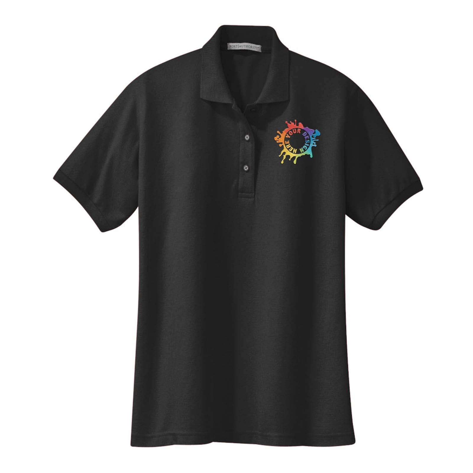 Port Authority Ladies Silk Touch Polyester/Cotton Blend Polo T-Shirt Embroidery - Mato & Hash