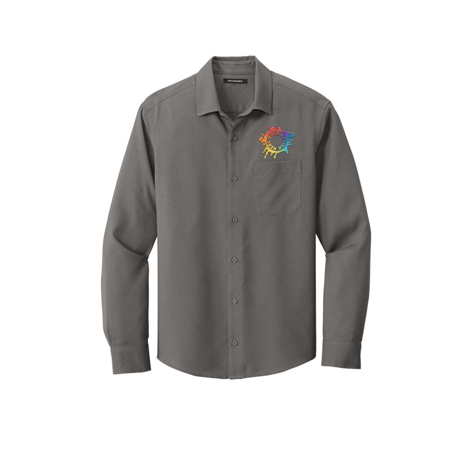 Port Authority ® Long Sleeve Performance Staff Shirt Embroidery - Mato & Hash