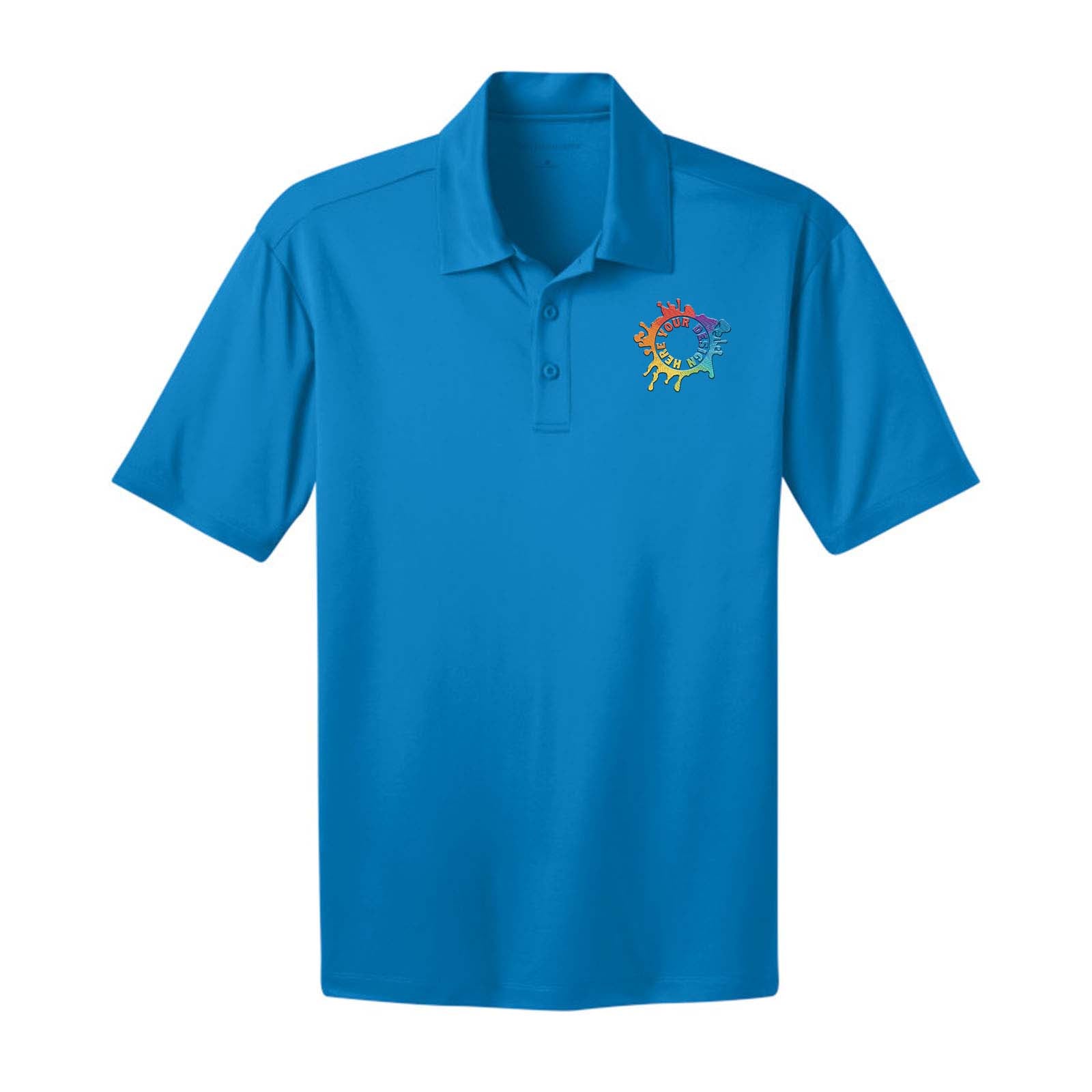 Port Authority Men's Silk Touch 100% Polyester Performance Polo T-Shirt Embroidery - Mato & Hash