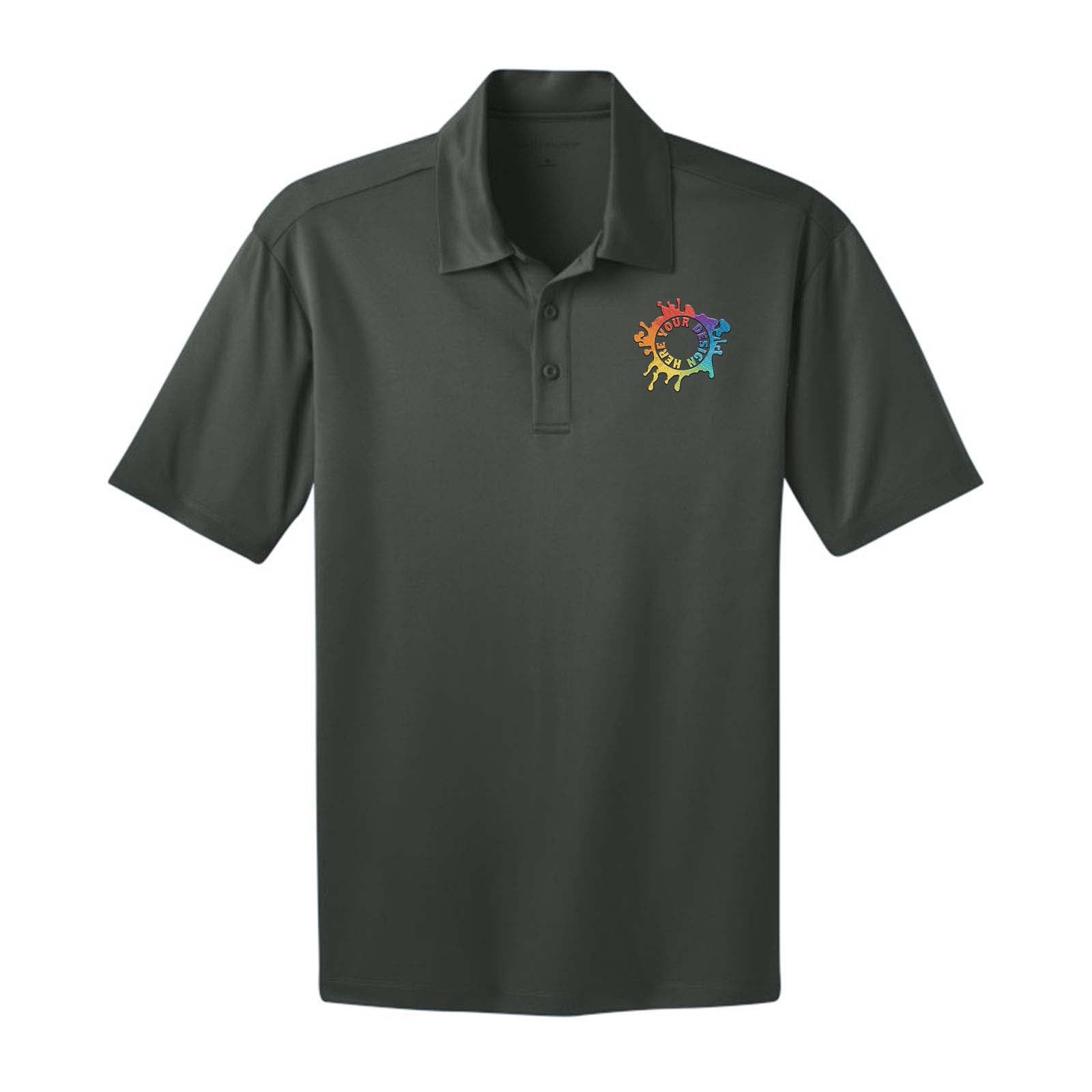 Port Authority Men's Silk Touch 100% Polyester Performance Polo T-Shirt Embroidery - Mato & Hash