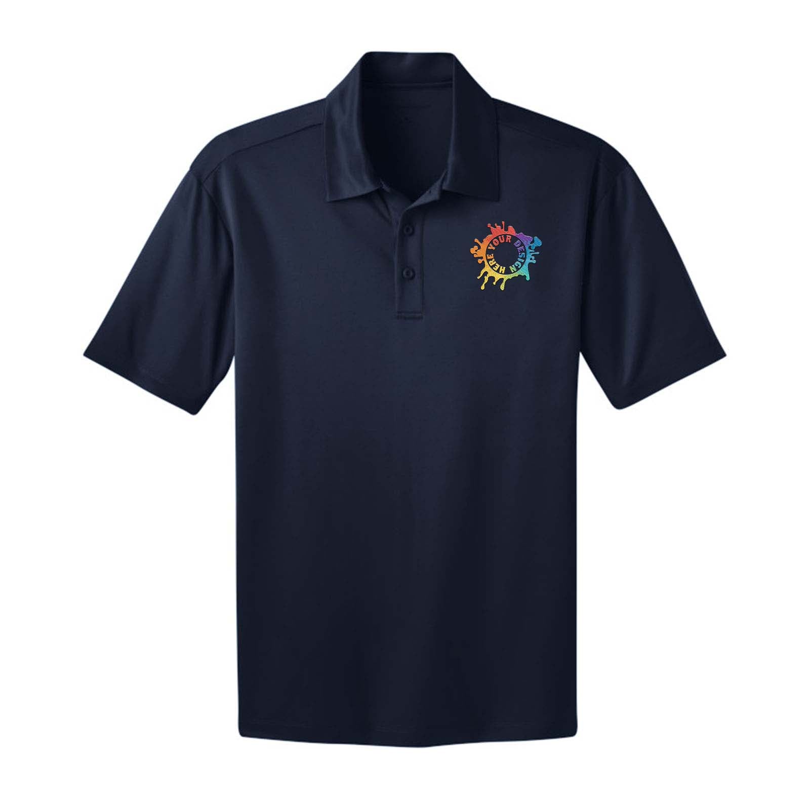 Port Authority Men's Silk Touch 100% Polyester Performance Polo T-Shirt Embroidery - Mato & Hash