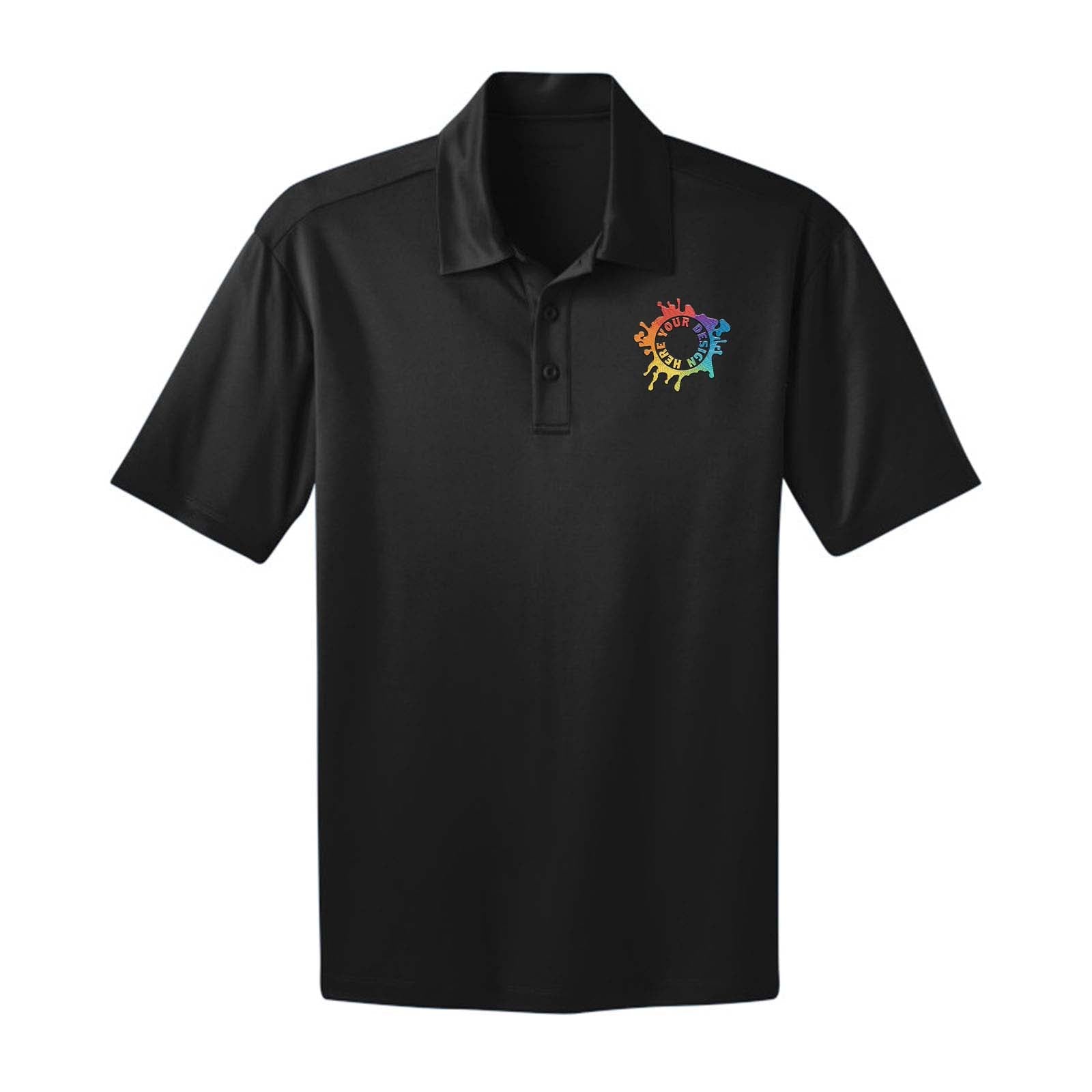 Port Authority Men's Silk Touch 100% Polyester Performance Polo T-Shirt Embroidery - Mato & Hash