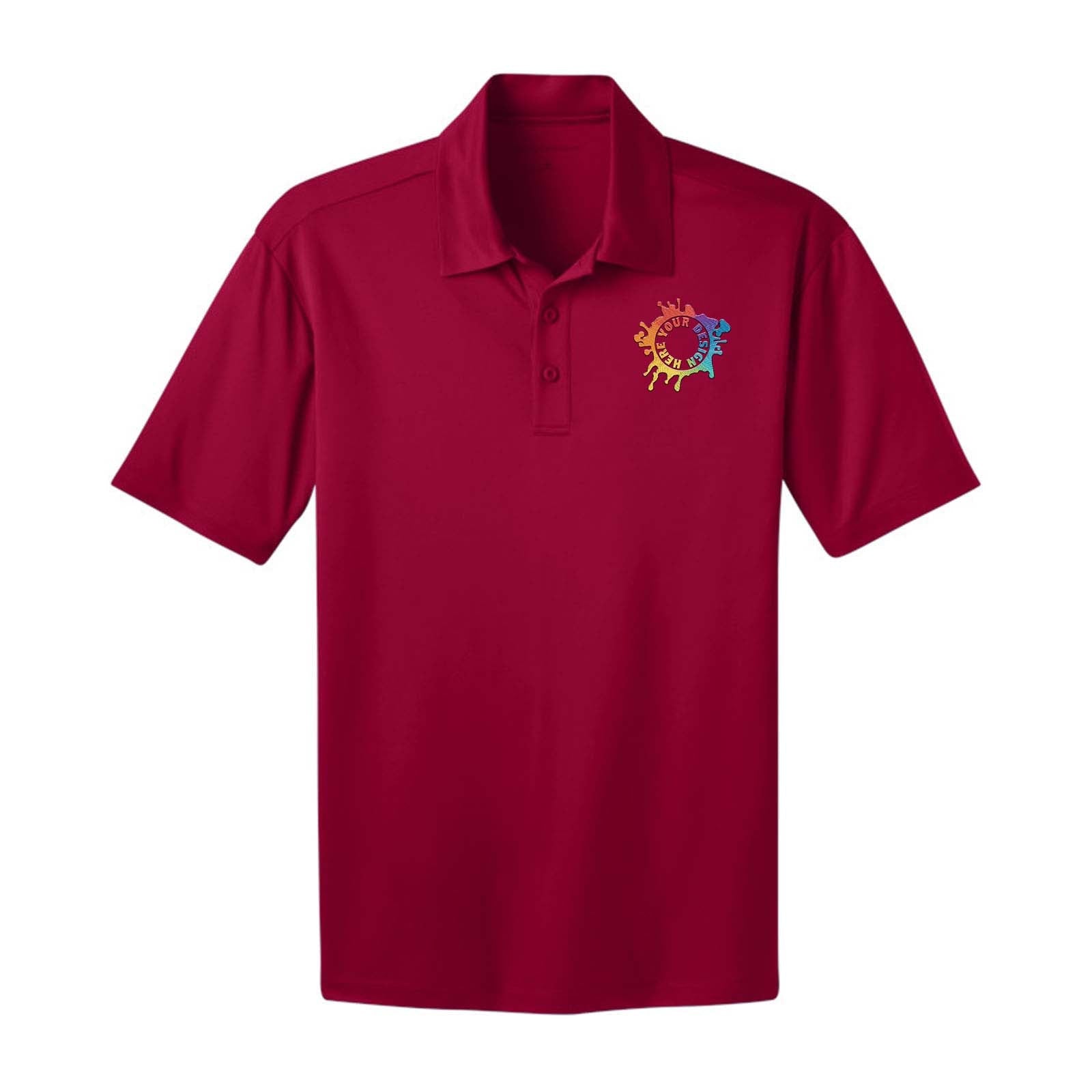 Port Authority Men's Silk Touch 100% Polyester Performance Polo T-Shirt Embroidery - Mato & Hash