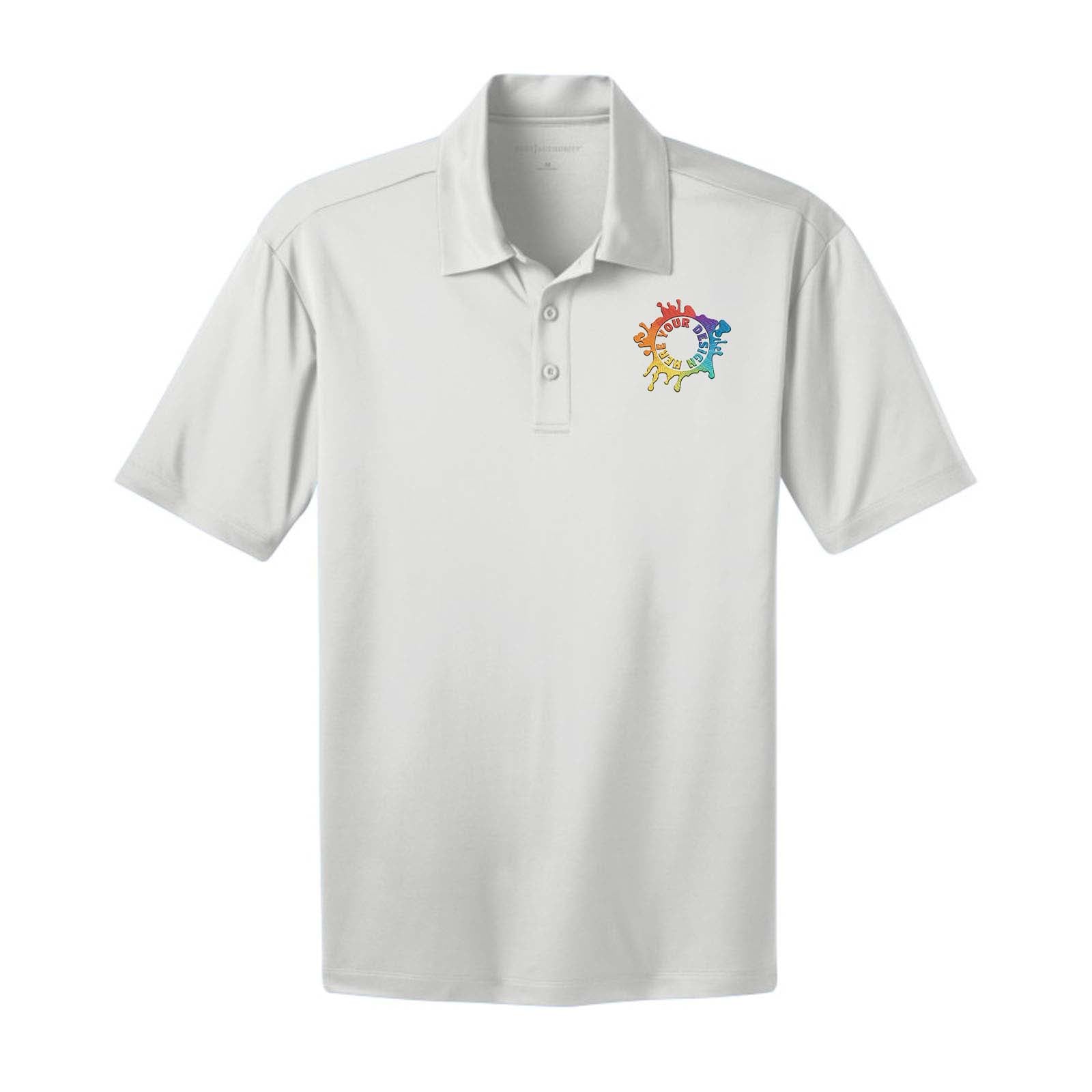 Port Authority Men's Silk Touch 100% Polyester Performance Polo T-Shirt Embroidery - Mato & Hash