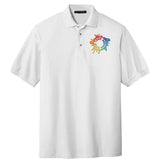 Port Authority Men's Silk Touch Polyester/Cotton Blend Polo T-Shirt Embroidery - Mato & Hash