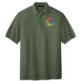 Port Authority Men's Silk Touch Polyester/Cotton Blend Polo T-Shirt Embroidery - Mato & Hash