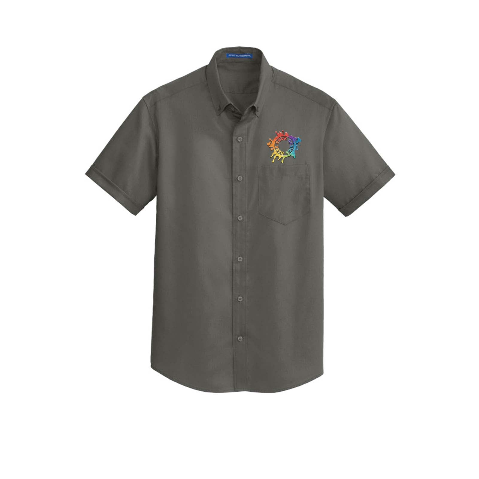 Port Authority® Short Sleeve SuperPro™ Twill Shirt Embroidery - Mato & Hash